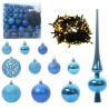 Ensemble de Boules de Noël avec 300 LED 120 pcs Bleu Plastique 512619512619