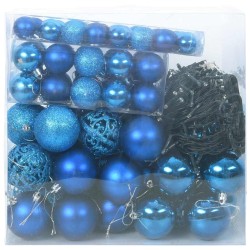 Ensemble de Boules de Noël avec 300 LED 120 pcs Bleu Plastique 512619512619