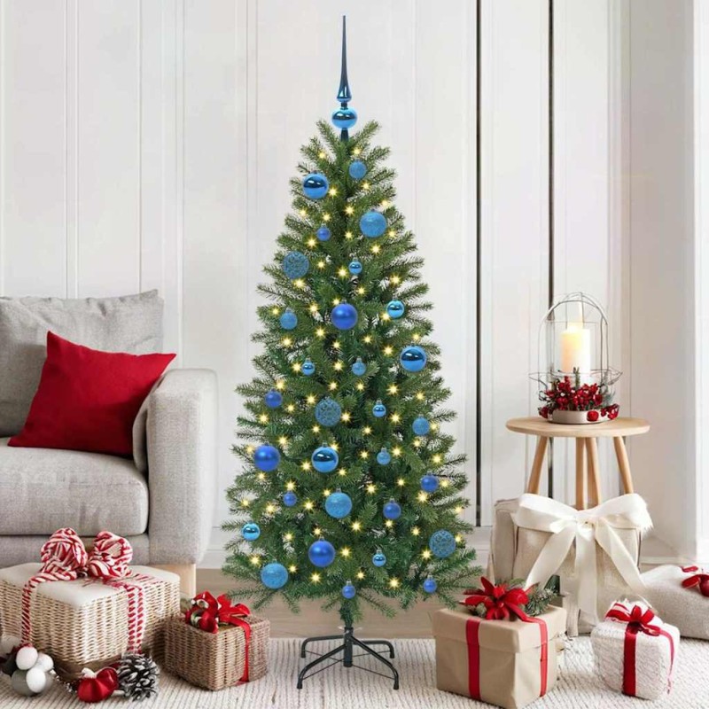 Ensemble de Boules de Noël avec 150 LED 61 pcs Bleu Plastique 512620512620