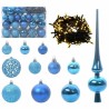 Ensemble de Boules de Noël avec 150 LED 61 pcs Bleu Plastique 512620512620