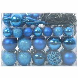 Ensemble de Boules de Noël avec 150 LED 61 pcs Bleu Plastique 512620512620