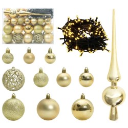 Ensemble de Boules de Noël avec 150 LED 61 pcs Doré Plastique 512621512621