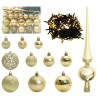 Ensemble de Boules de Noël avec 150 LED 61 pcs Doré Plastique 512621512621