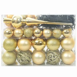 Ensemble de Boules de Noël avec 150 LED 61 pcs Doré Plastique 512621512621