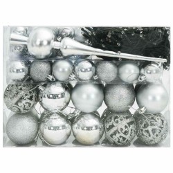 Ensemble de Boules de Noël avec 150 LED 61 pcs Argent Plastique 512623512623