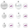 Ensemble de Boules de Noël avec 150 LED 61 pcs Argent Plastique 512623512623