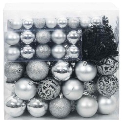 Ensemble de Boules de Noël 120 pcs Argent Plastique 512624512624
