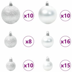Ensemble de Boules de Noël 120 pcs Argent Plastique 512624512624