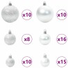 Ensemble de Boules de Noël 120 pcs Argent Plastique 512624512624