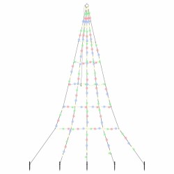 Arbre de Noël LED avec piquets au sol Multicolore 306 cm Métal 512628512628