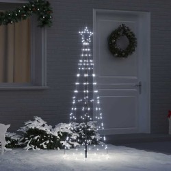 Arbre de Noël LED avec piquets au sol Blanc froid 250 cm Fer 512629512629