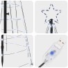 Arbre de Noël LED avec piquets au sol Blanc froid 250 cm Fer 512629512629