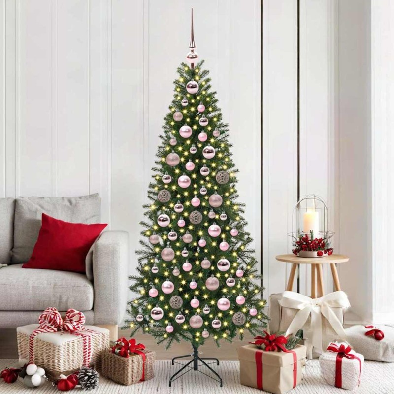 Ensemble de Boules de Noël avec 300 LED 120 pcs Rose Plastique 512630512630
