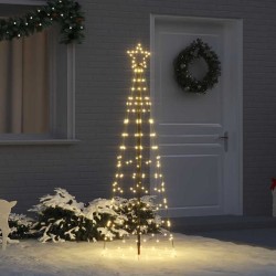 Arbre de Noël LED avec piquets au sol Blanc chaud 250 cm Fer 512631512631