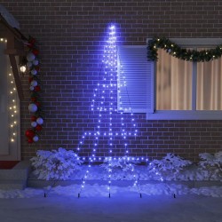 Arbre de Noël LED avec piquets au sol Bleu 306 cm Métal 512632512632
