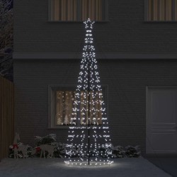 Arbre de Noël LED avec piquets au sol Blanc froid 400 cm Fer 512633512633