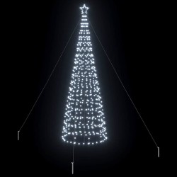 Arbre de Noël LED avec piquets au sol Blanc froid 400 cm Fer 512633512633
