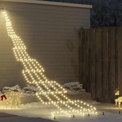 Arbre de Noël LED avec piquets au sol Blanc chaud 511 cm Métal 512634512634
