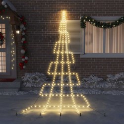 Arbre de Noël LED avec piquets au sol Blanc chaud 511 cm Métal 512634512634