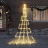 Arbre de Noël LED avec piquets au sol Blanc chaud 511 cm Métal 512634512634