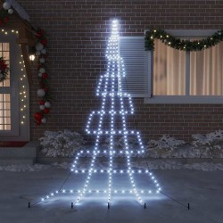 Arbre de Noël LED avec piquets au sol Blanc froid 511 cm Métal 512635512635