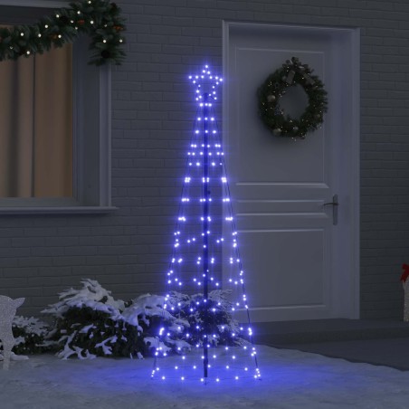 Arbre de Noël LED avec piquets au sol Bleu 250 cm Fer 512638512638