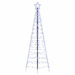 Arbre de Noël LED avec piquets au sol Bleu 250 cm Fer 512638512638