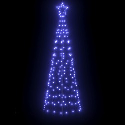 Arbre de Noël LED avec piquets au sol Bleu 250 cm Fer 512638512638