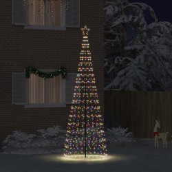 Arbre de Noël LED avec piquets au sol Multicolore 400 cm Fer 512639512639