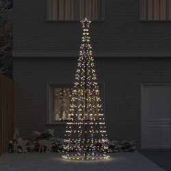 Arbre de Noël LED avec piquets au sol Multicolore 400 cm Fer 512639512639