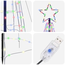 Arbre de Noël LED avec piquets au sol Multicolore 400 cm Fer 512639512639