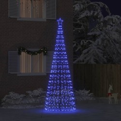 Arbre de Noël LED avec piquets au sol Bleu 400 cm Fer 512641512641