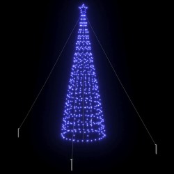 Arbre de Noël LED avec piquets au sol Bleu 400 cm Fer 512641512641