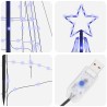 Arbre de Noël LED avec piquets au sol Bleu 400 cm Fer 512641512641