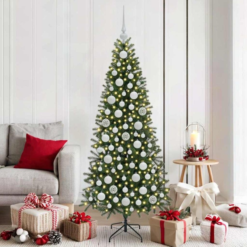 Ensemble de Boules de Noël avec 300 LED 120 pcs Blanc Plastique 512647512647