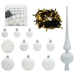 Ensemble de Boules de Noël avec 300 LED 120 pcs Blanc Plastique 512647512647