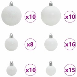 Ensemble de Boules de Noël avec 300 LED 120 pcs Blanc Plastique 512647512647