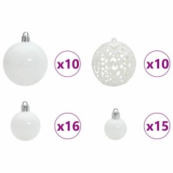 Ensemble de Boules de Noël avec 300 LED 120 pcs Blanc Plastique 512647512647
