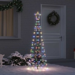 Arbre de Noël LED avec piquets au sol Multicolore 250 cm Fer 512649512649