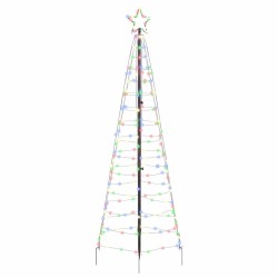 Arbre de Noël LED avec piquets au sol Multicolore 250 cm Fer 512649512649