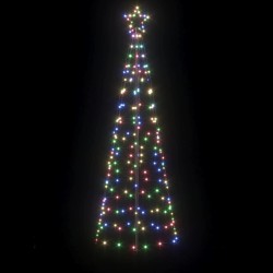 Arbre de Noël LED avec piquets au sol Multicolore 250 cm Fer 512649512649