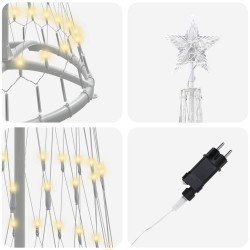 Arbre de Noël LED Blanc chaud 51 x 51 x 190 cm Métal 512650512650