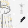 Arbre de Noël LED Blanc chaud 51 x 51 x 190 cm Métal 512650512650