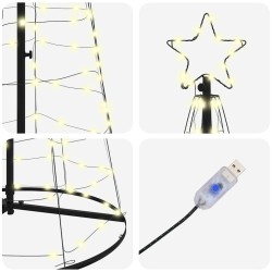 Arbre de Noël LED avec 390 LED Blanc chaud 250 cm Fer 512651512651