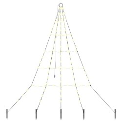 Arbre de Noël LED avec piquets au sol Blanc chaud 182 cm Métal 512654512654