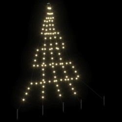 Arbre de Noël LED avec piquets au sol Blanc chaud 182 cm Métal 512654512654