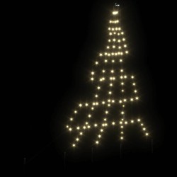 Arbre de Noël LED avec piquets au sol Blanc chaud 182 cm Métal 512654512654