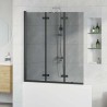 Enceinte de Douche Noir 130 x 138 cm Verre ESG et aluminium 512657512657