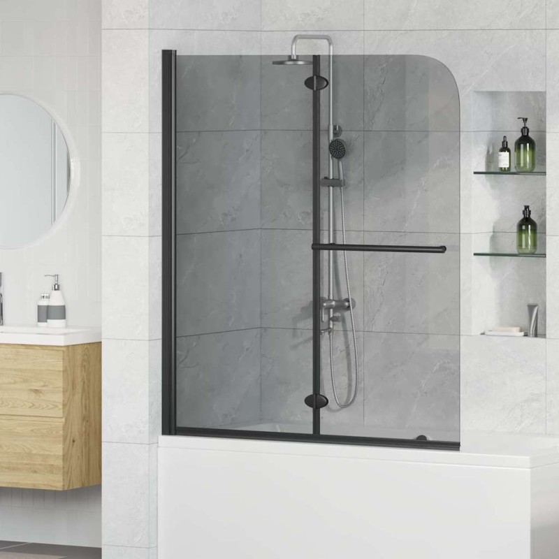 Enceinte de Douche Noir 95 x 140 cm Verre ESG et aluminium 512659512659