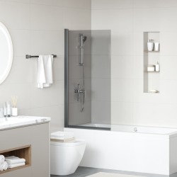 Écran de douche de bain Noir 68 x 130 cm Verre trempé 512662512662